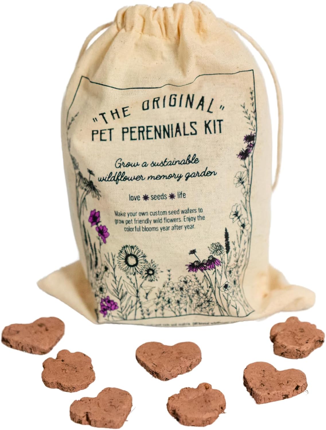 Pet Perennials Dog Memorial Wildflower Garden DIY Kit Creates Seed Wafers Dog Sympathy Card Included