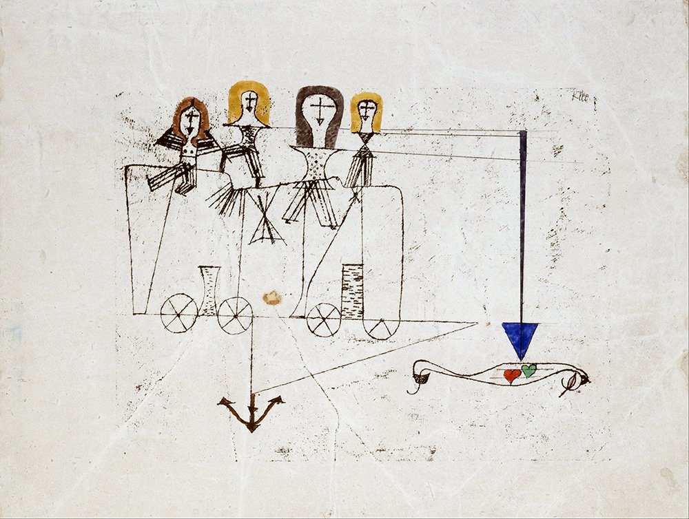 Affiche Paul Klee The Virtue Wagon grand cadre noir pour votre salon