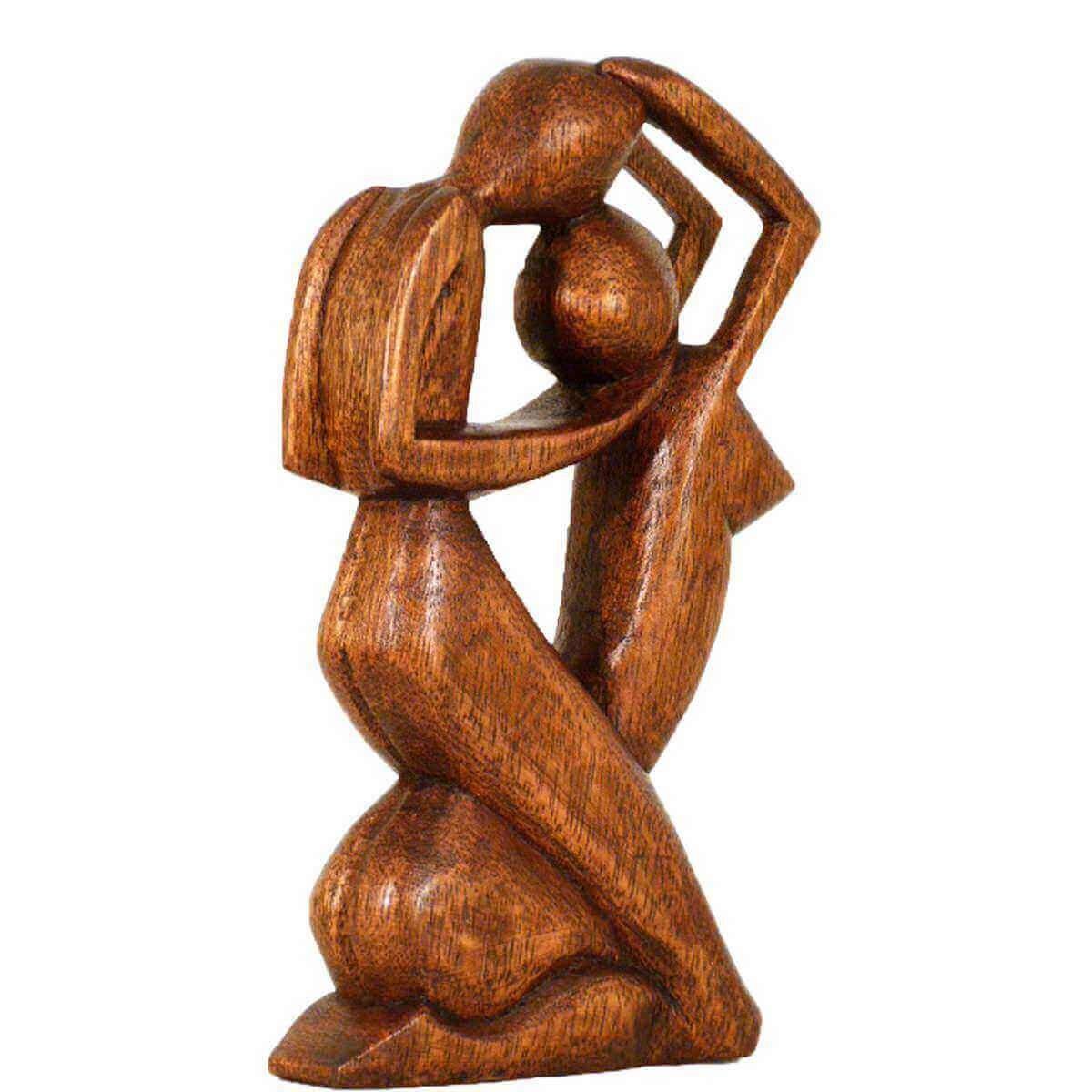 Simandra Holz Figur Skulptur Abstrakt Holzfigur Statue Afrika Asia Handarbeit Deko Leidenschaft Größe 30 cm