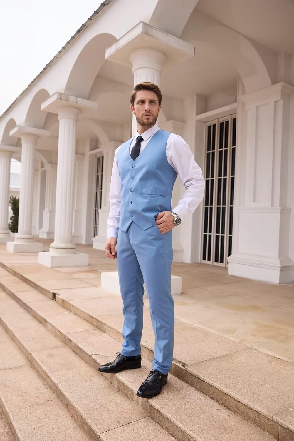 Men's Off White One Button Slim Fit Suit-Summer Wedding Suits