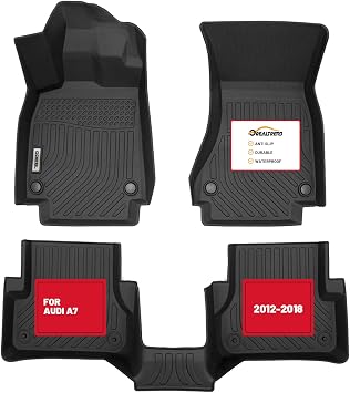 orealtrend Car Floor Mats Compatible with Audi A7 / A7 Quattro / S7 / RS7 2012-2018 Heavy Duty All Weather Guard Spill Proof Black Front Rear Carpet Custom Fitted Anti Slip Accessories for Men Dad