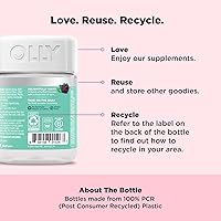 Vista 4 de OLLY Gomita de tez impecable, soporte para una piel clara y saludable, vitaminas E, A, zinc, suplemento masticable, sabor bayas, 50 piezas