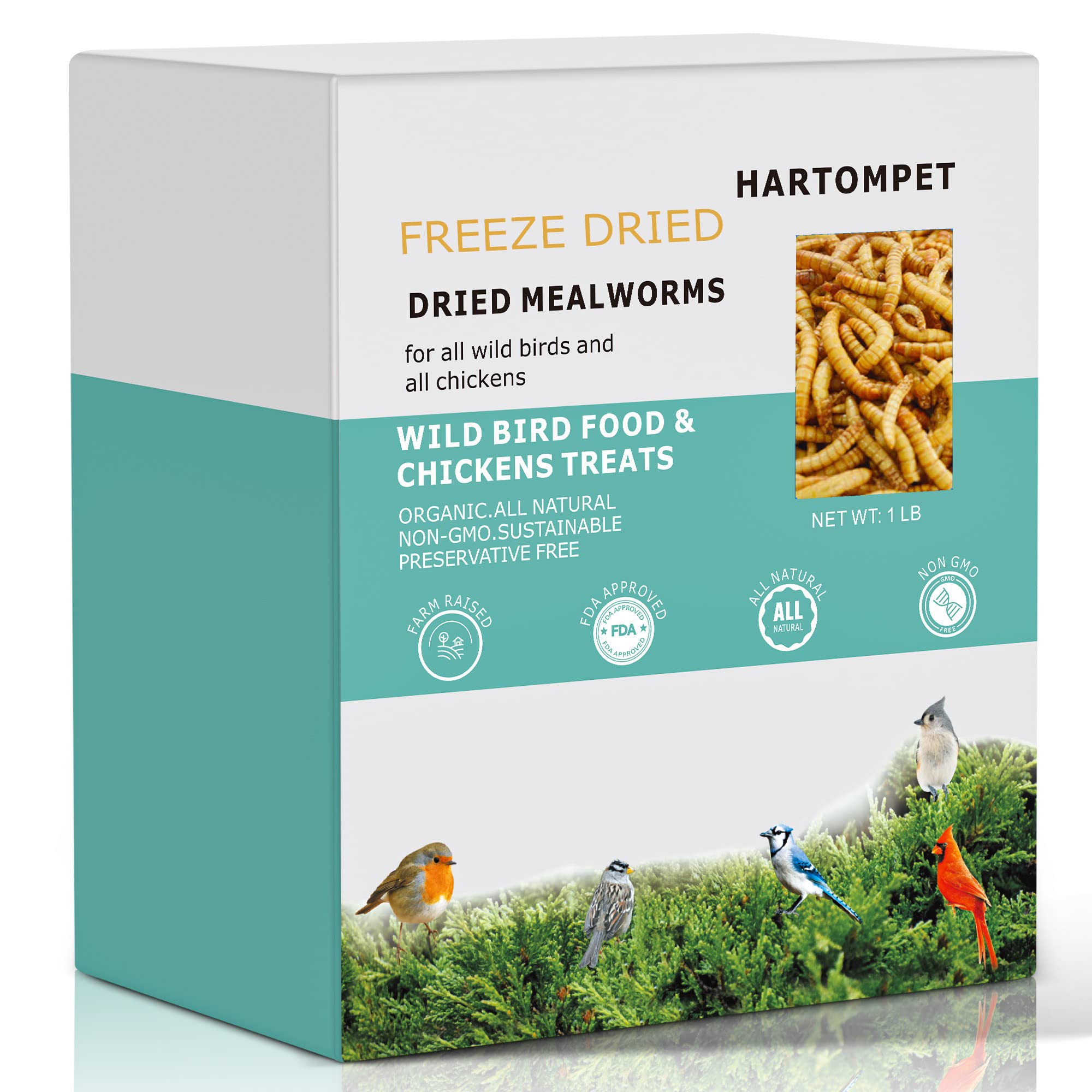 Buy HARTOMPET Premium Freeze Dried Mealworms for Wild Bird, ents Dense