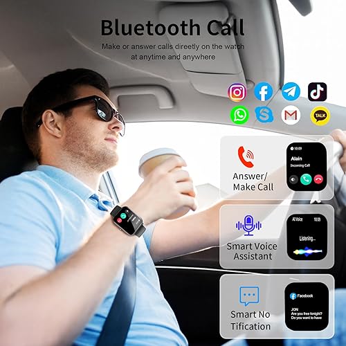 Miniatura 2 de Reloj inteligente, relojes inteligentes para hombres y mujeres, rastreador de fitness HD de 1.85 pulgadas (respuestahacer llamadas), más de 120