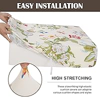 Vista 6 de SearchI Fundas de cojín elásticas impresas para sofá, fundas de cojín de repuesto para sofá, protector de muebles suave con parte inferior elástica