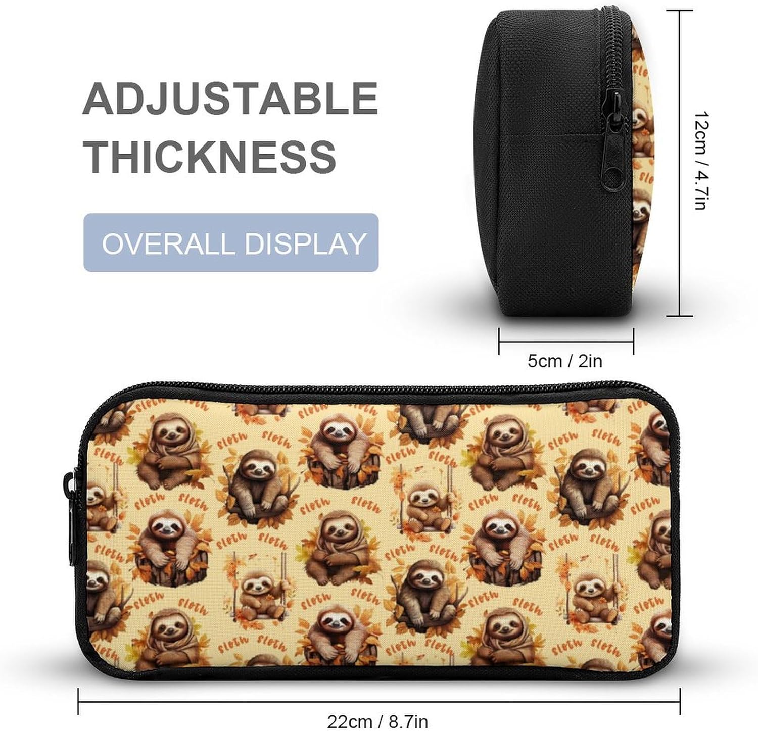 Sloth Backpack with Lunch Box & Pencil Case for Kids Girls Boys School, 16 Inch Cute Slothes Bookbag, School Backpack for Students Children, Lightweight, Large Capacity - Image 7