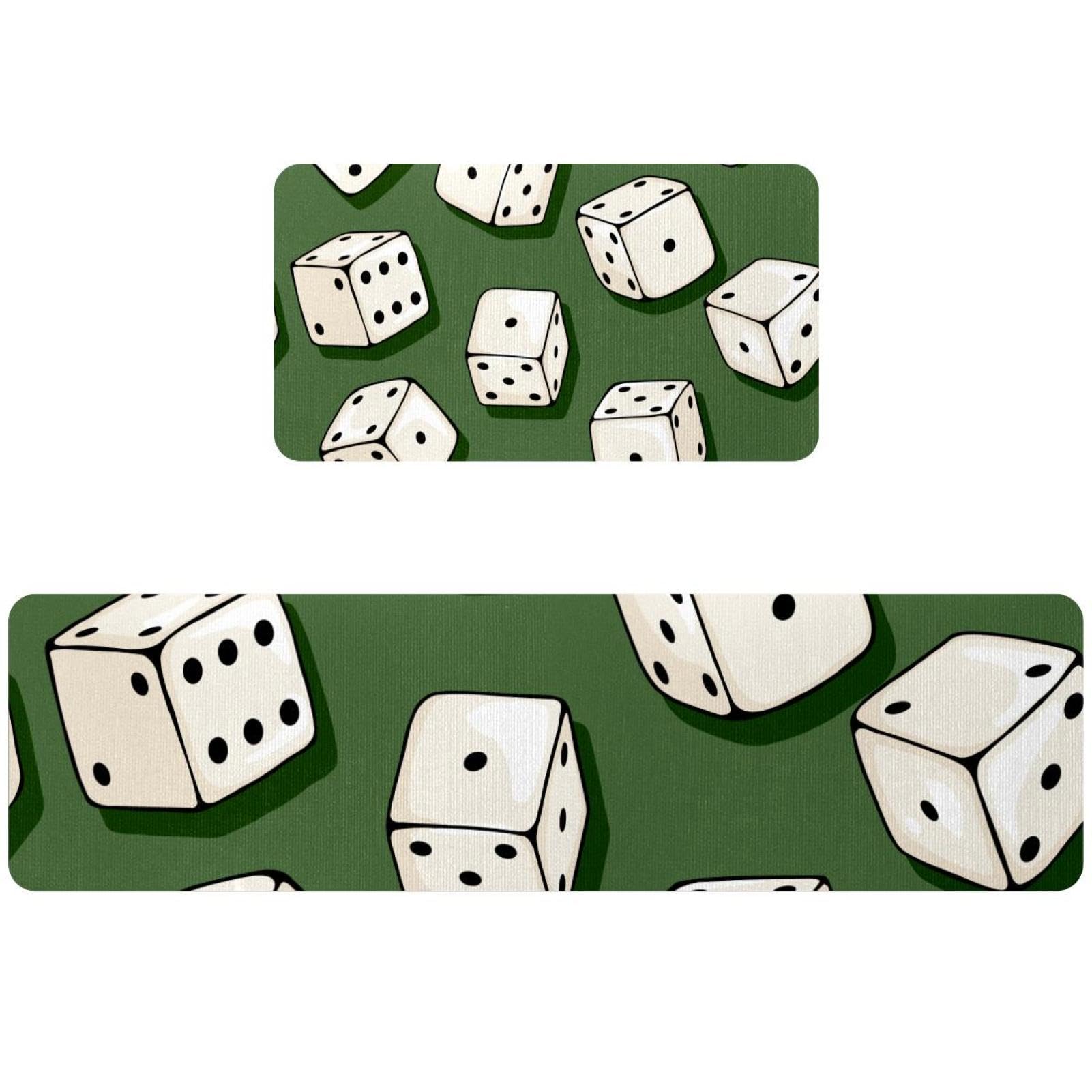 Tapete de cocina verde para pasillo y cuarto de lavado, set de 2 alfombras lavables