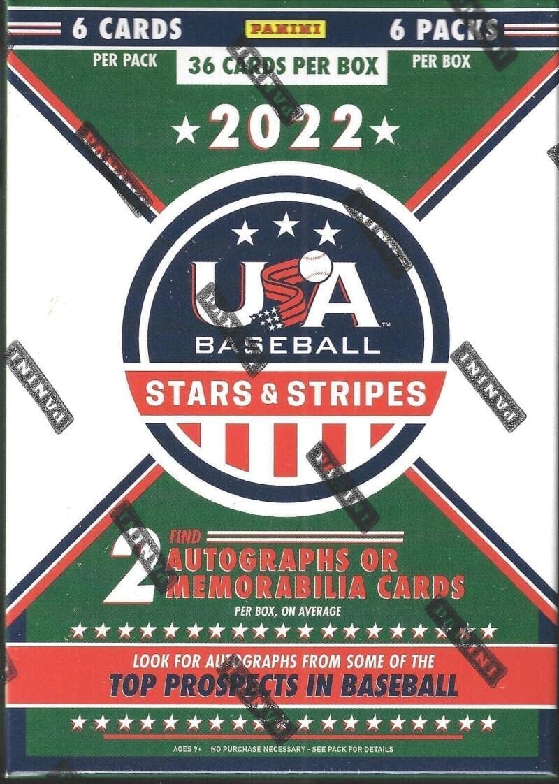 2022 Panini USA Baseball Stars and Stripes Factory Sealed Blaster Box 2 Auto or Memorabilia Cards. 6 Packs of 6 Cards. Look for exclusive Longevity Base Parallels.
