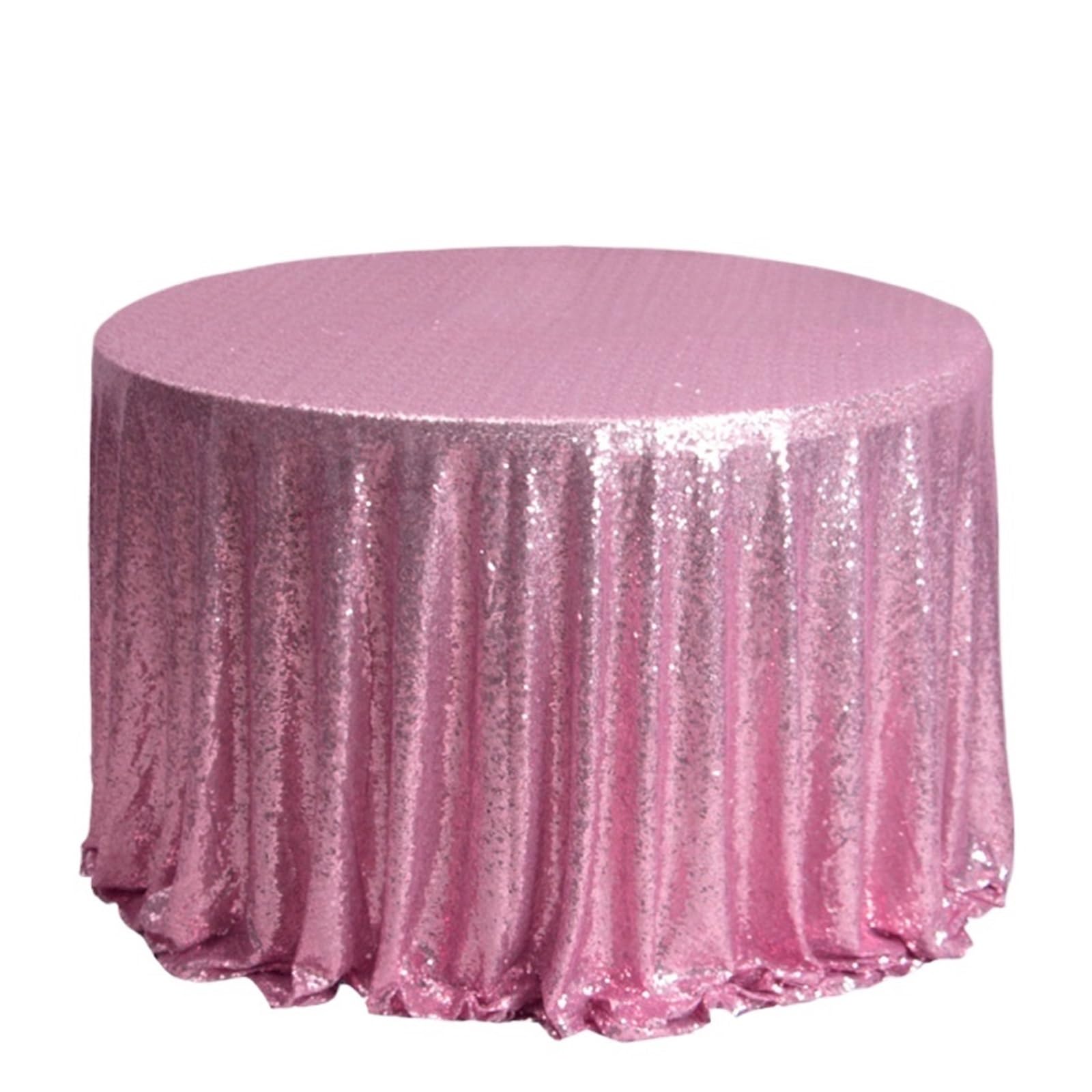 EKalgretrA Sequin Tablecloth Round Sequin Tablecloth Glitter Table Cloths for Wedding Bridal Party Decorations(Pink,Round 60cm)