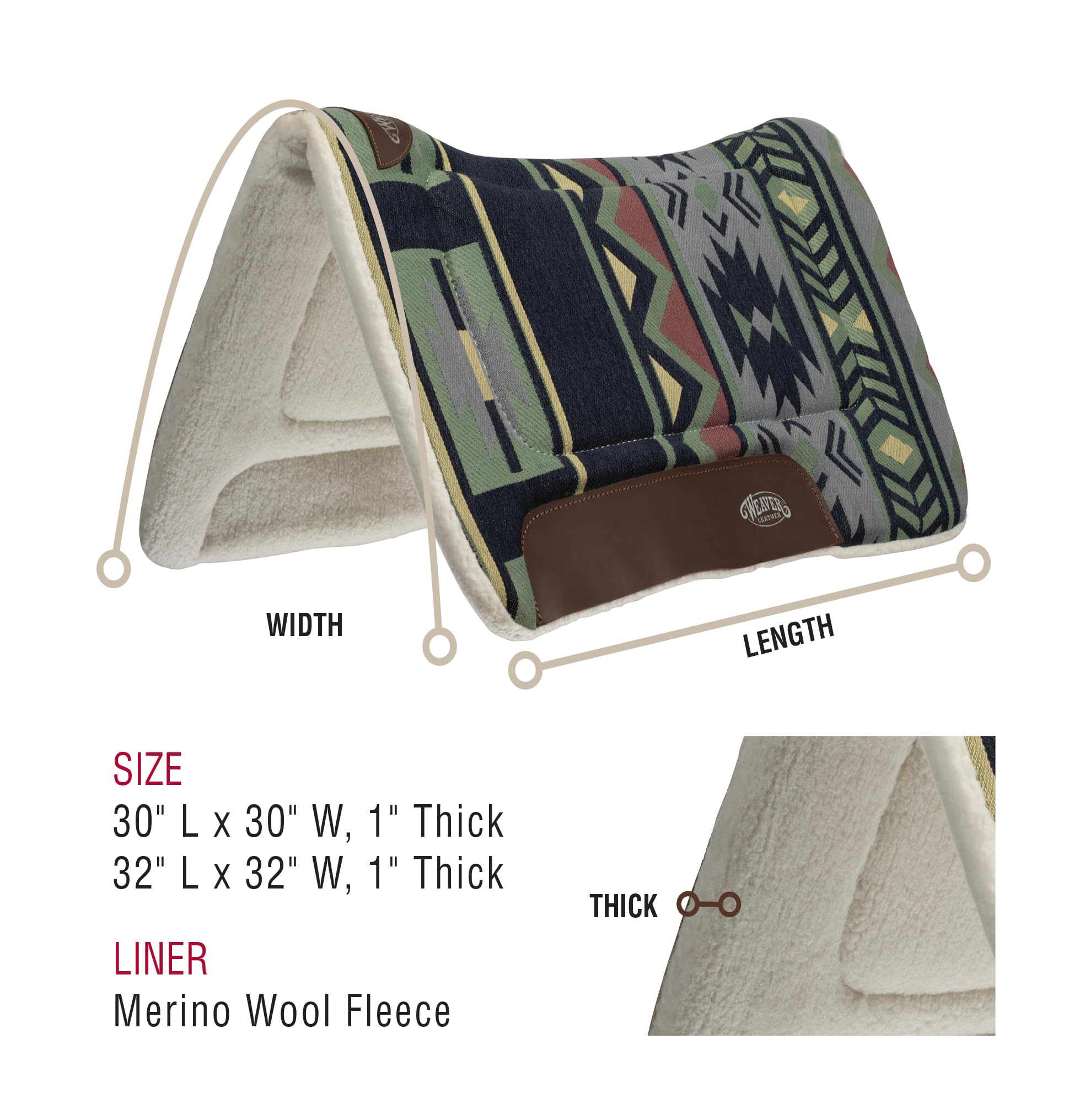 WEAVER Tapis de selle profilé en polaire Bleu marine 30 x 30 cm