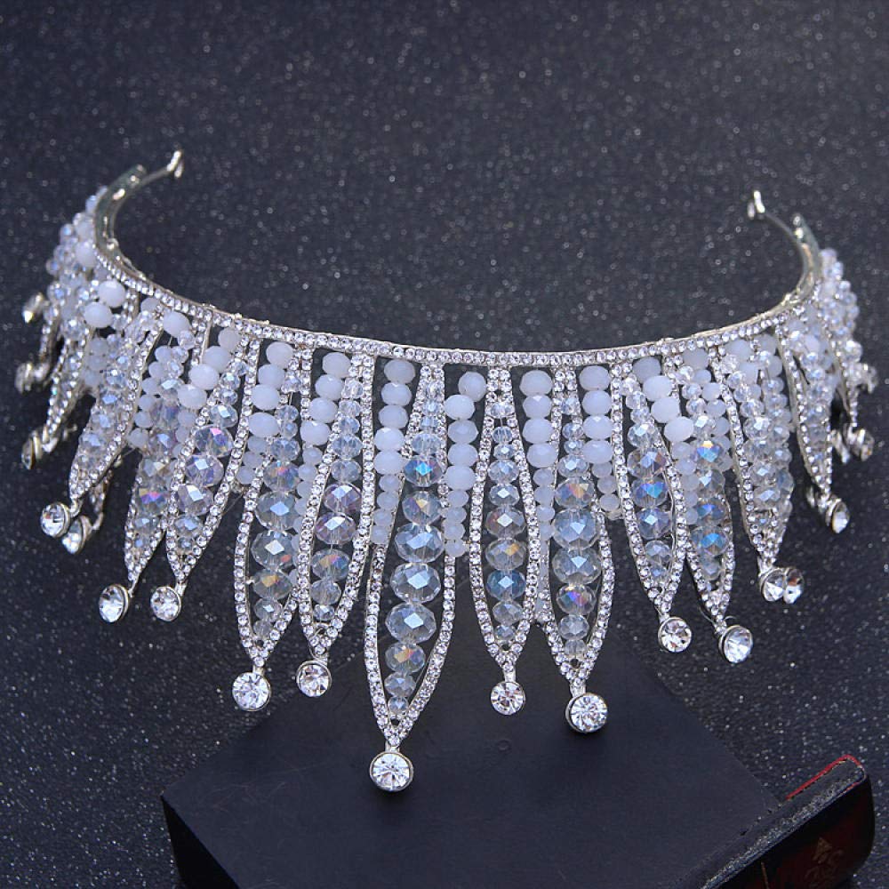 Tiara, stop strasu, biżuteria na głowę dla panny młodej, błyszcząca, srebrna, ręcznie robiona perły, prosta moda, ślubna ozdoba do włosów, opaska na czoło w stylu vintage, prezent