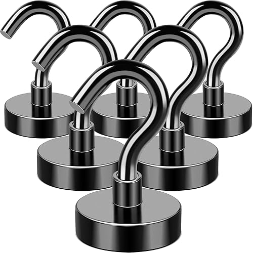 Miniatura 8 de MIKEDE Ganchos magnéticos N52 para cabinas de cruceros, ganchos magnéticos de alta potencia de 30 libras, resistentes, imanes fuertes con ganchos