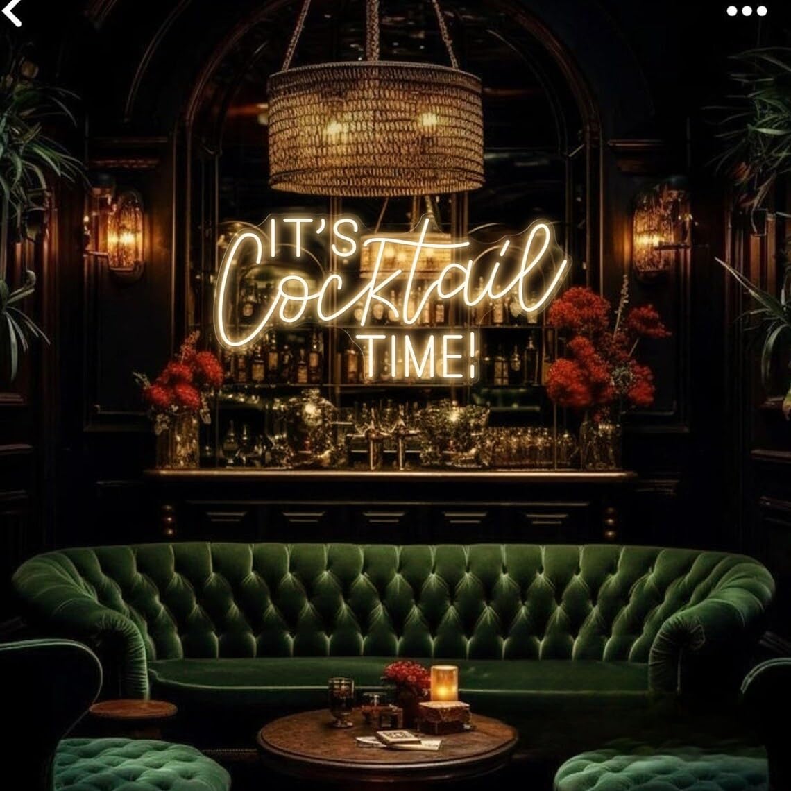It's Cocktail Time! Neon Sign, Custom Bar LED Neon Light Home Wall Decor Wine Tiki Bar Man Cave Club Pub Beer Decoration Personalized Gift