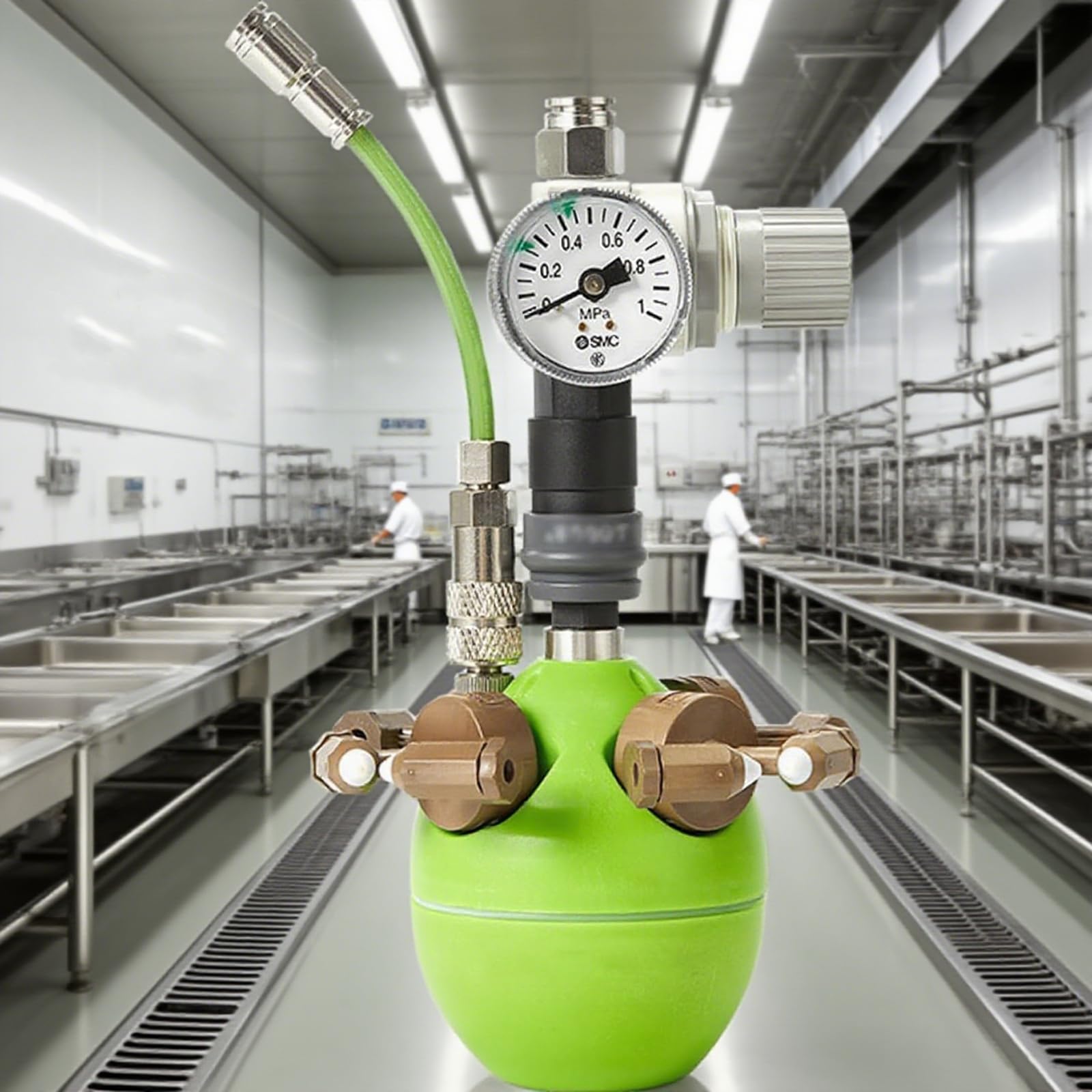 Przemysłowy nawilżacz powietrza z suchą mgiełką, pojemność natrysku 9,5-10,5 l/h, hybrydowy nawilżacz przemysłowy, z zaworem regulującym ciśnienie, atomizowane cząsteczki 3-5 µm, do fabryk, warsztatów