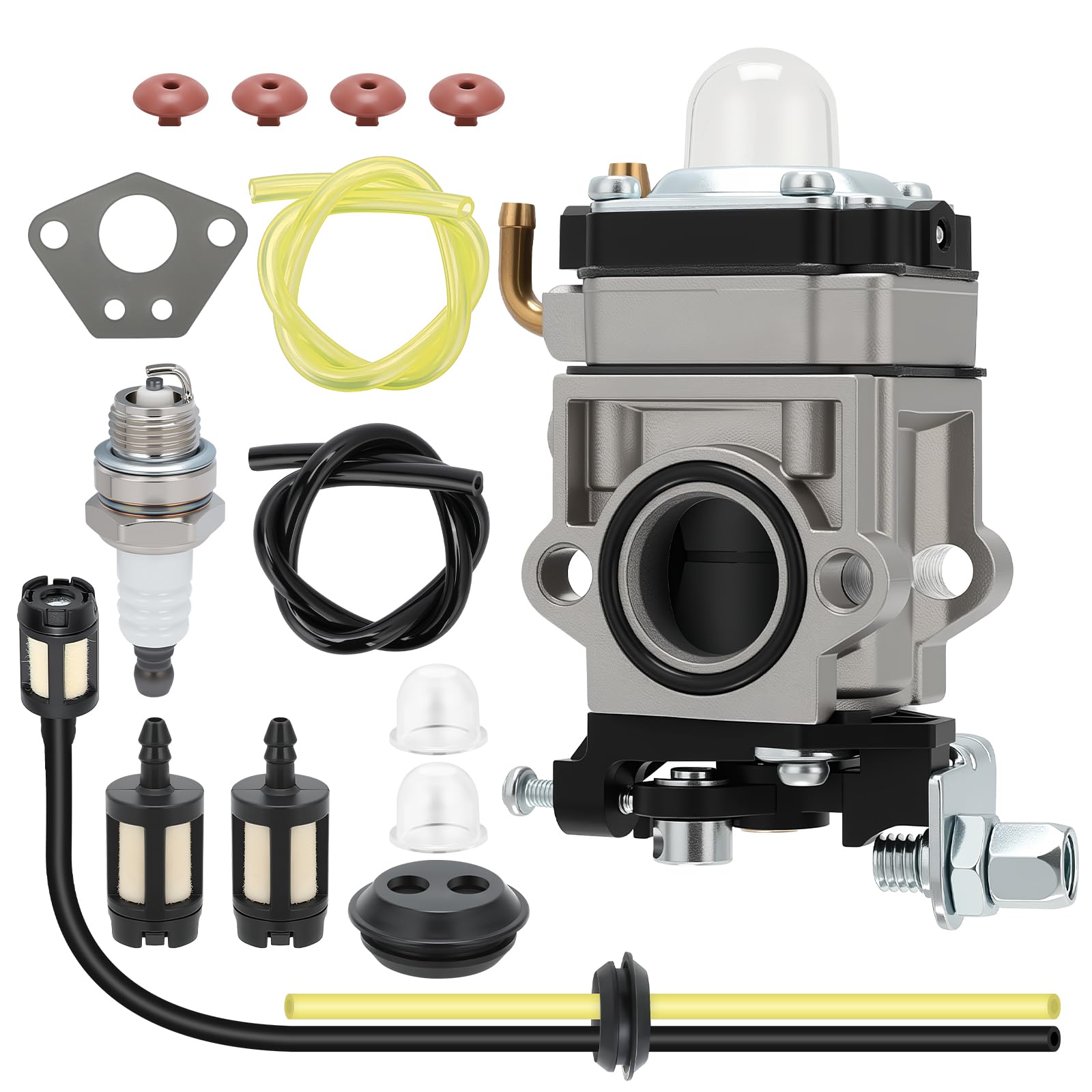 E-RFSEY Carburador para desbrozadora de 52 cc 49 cc 43 cc kit de carburador con junta, manguera, bujía y filtro de gasolina — view 8