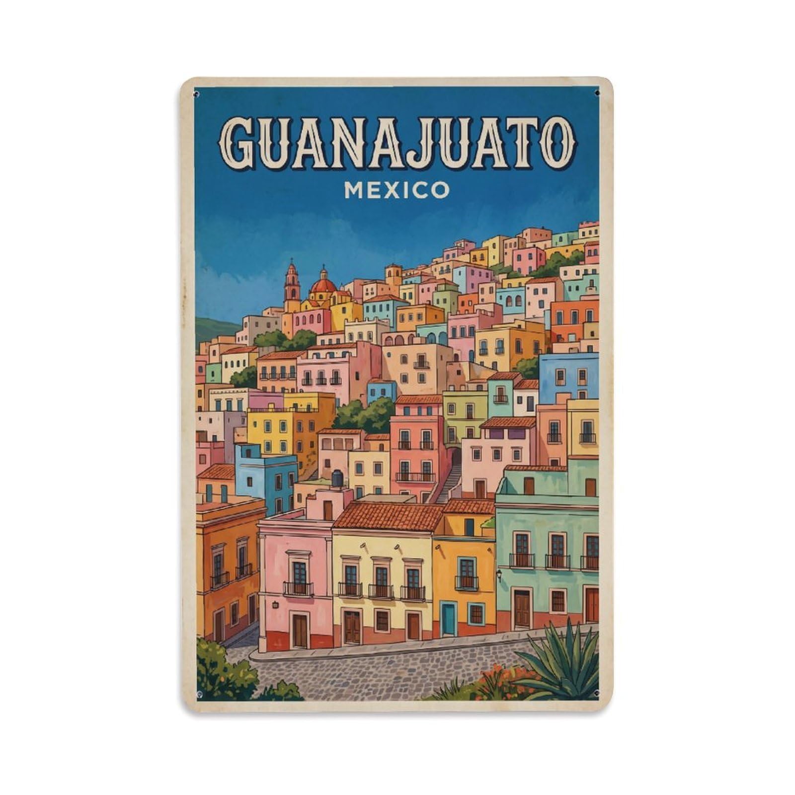 Xanthor Style Travel Mexico Guanajuato Retro Metal Tin Sign