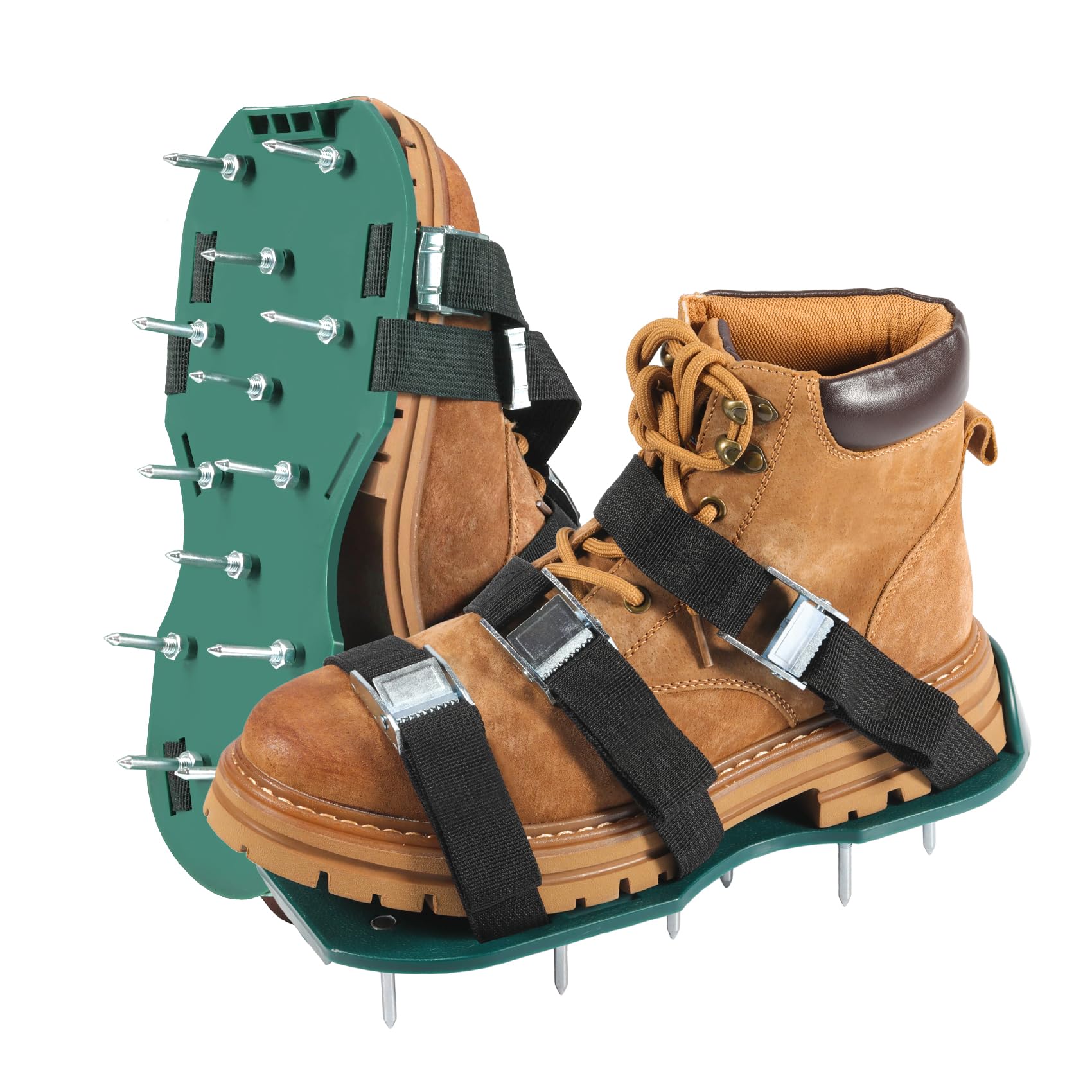 keilend Lawn Aerator Shoes Grass Spike Shoes for Lawn Aeration, Soil Aeration Shoes Grass Aerating Spike Sandals with Heavy Duty Buckle for Aerating Patio Garden Grass Lawn - One Size Fits All