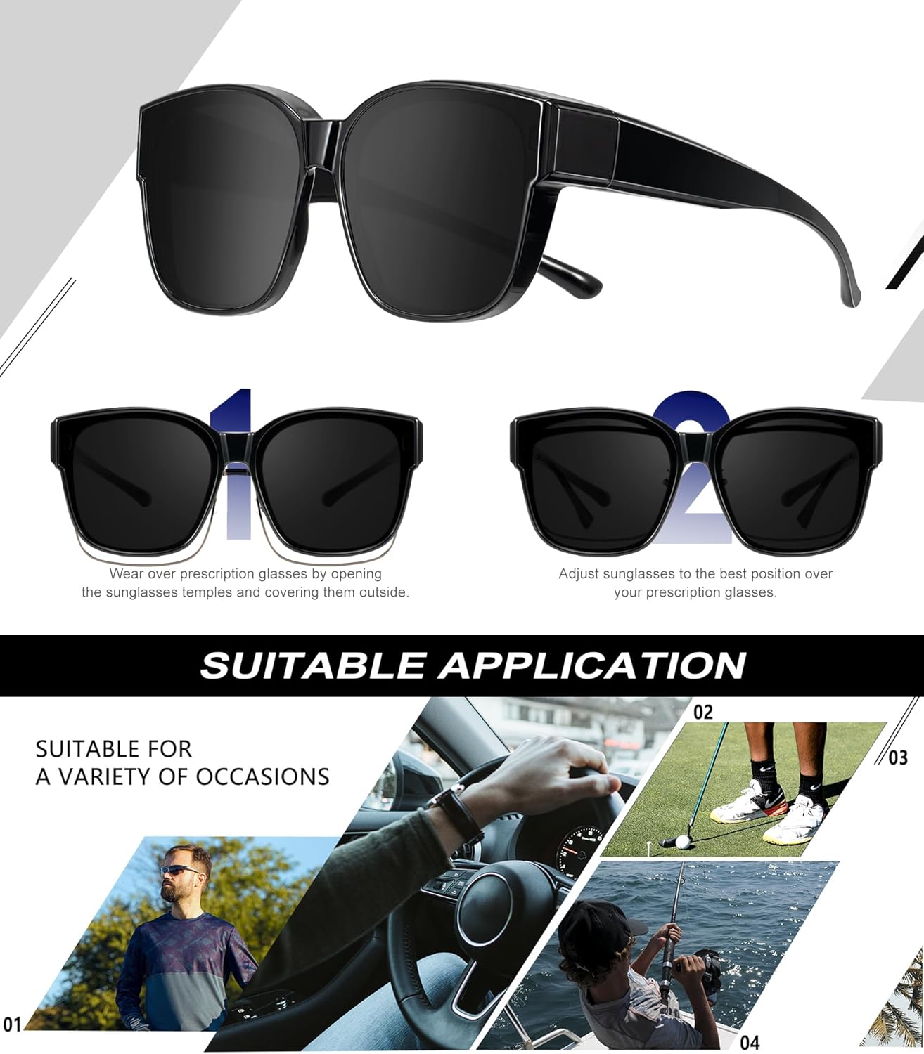 KALIYADI Fit-Over-Glasses Polarized Sunglasses-for-Men Wrap-Around-Sunglasses: Mens Polarized Sunglasses UV400 Protection - Image 7