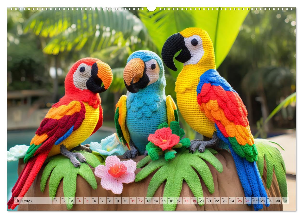 Häkelliebe - Fantasie in Maschen einfangen (hochwertiger Premium Wandkalender 2026 DIN A2 quer), Kunstdruck in Hochglanz: Ein Jahr voller Liebe und ... einem Hauch von Häkelliebe. (CALVENDO Hobbys)