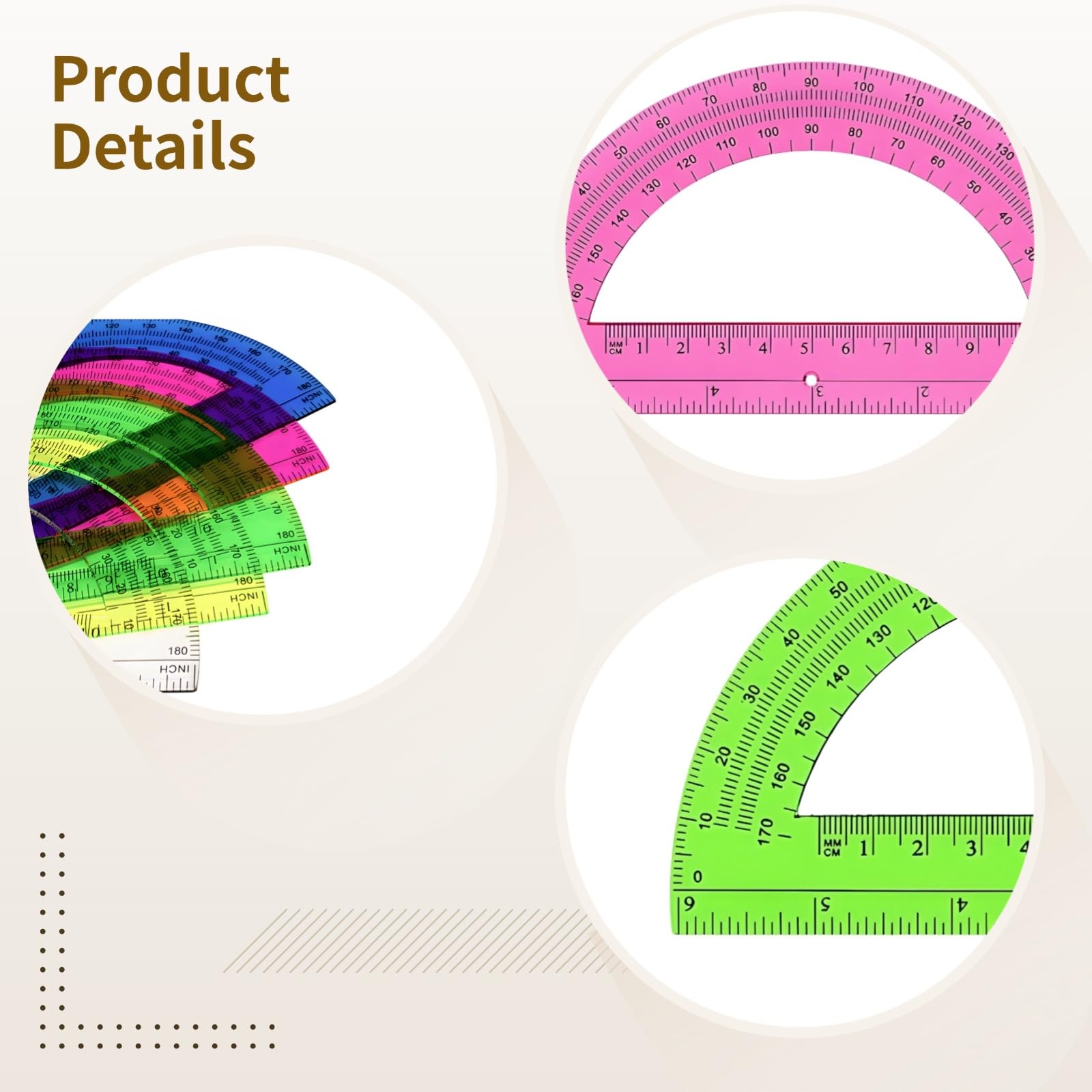 50 squadre in plastica per studenti, 15,5 cm, colori misti, strumenti di misurazione di precisione per disegnare, geometria e matematica