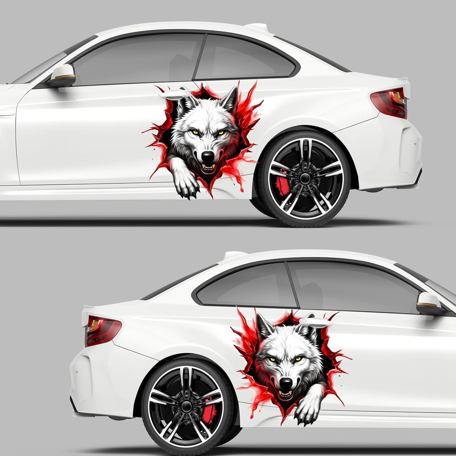 Large Ferocious Gorilla Head Pattern Car Decal Stickers SUV Side Cool Animal Hood Door Car Bed Pickup Vehicle Truck Vinyl Graphic Sticker(Black)