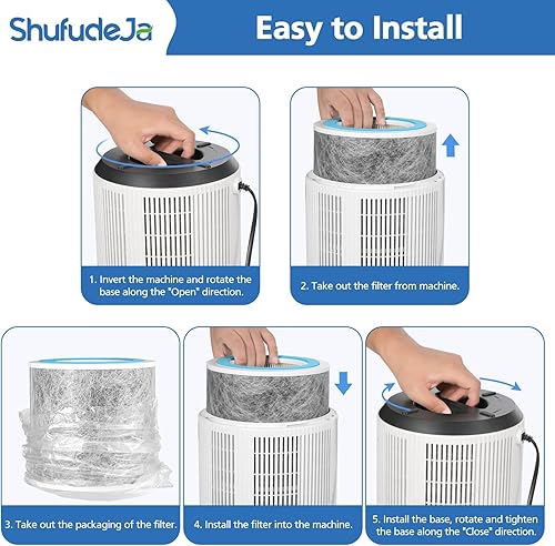 Miniatura 7 de 2 Pack HP102 Replacement Filter Compatible with Shark HP102, HP152, HP153, HP102PET, HC452, HP132, HC450, HC451, HC455 Air Puri-fier, True HEPA for