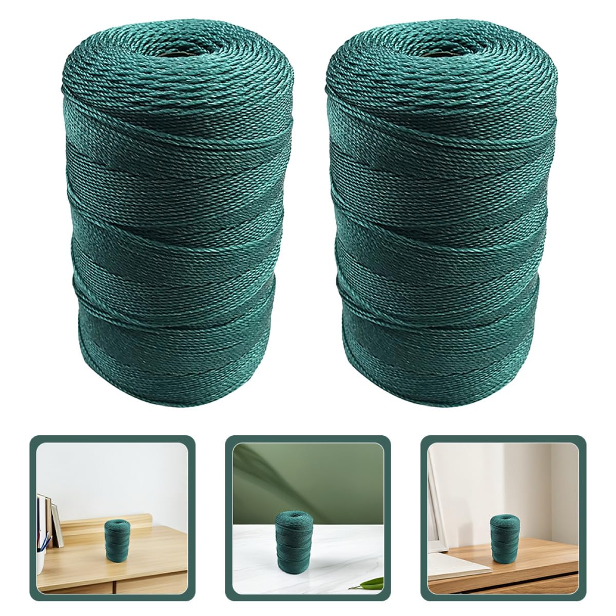 Cuerda de Pesca de Hilo de Nailon Trenzado 6 Hilos 2 Piezas para Reparación de Redes de Pesca en Agua Dulce y Salada Resistente para Uso
