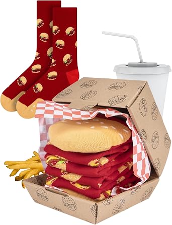 soxo Pizza Burger Socks Men Funny Women Gifts Mens Cotton Sock Ladies Gift Mens Presents 4.5-8.5/7.5-11.5