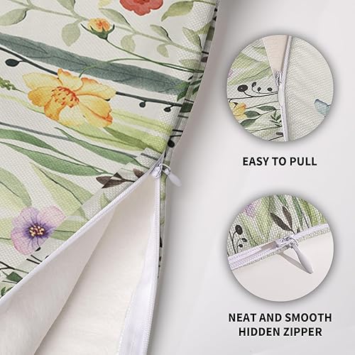 Miniatura 6 de sorfbliss Juego de 2 fundas de almohada decorativas de primavera verde salvia de 18 x 18 pulgadas, diseño de hojas de acuarela, mariposa, libélula y