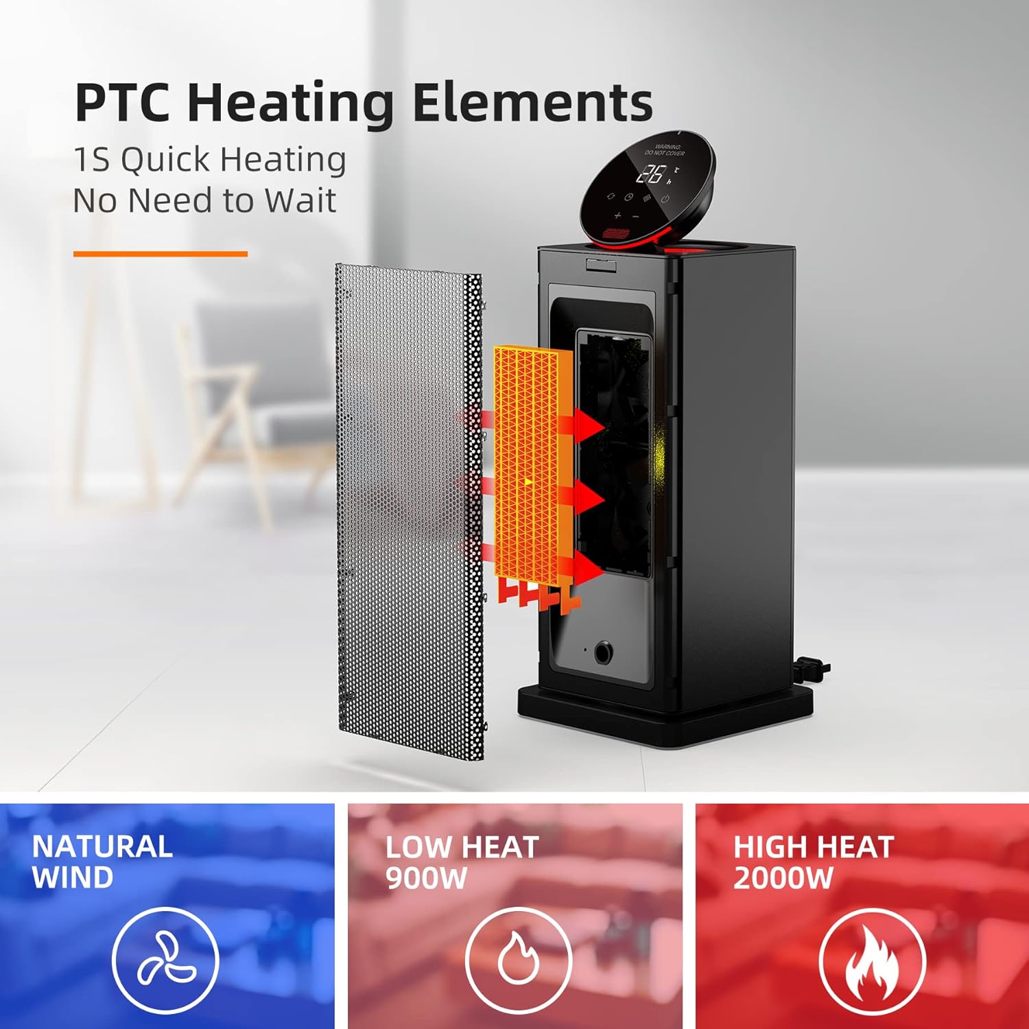 Diagram of PTC Heating Elements and heat modes