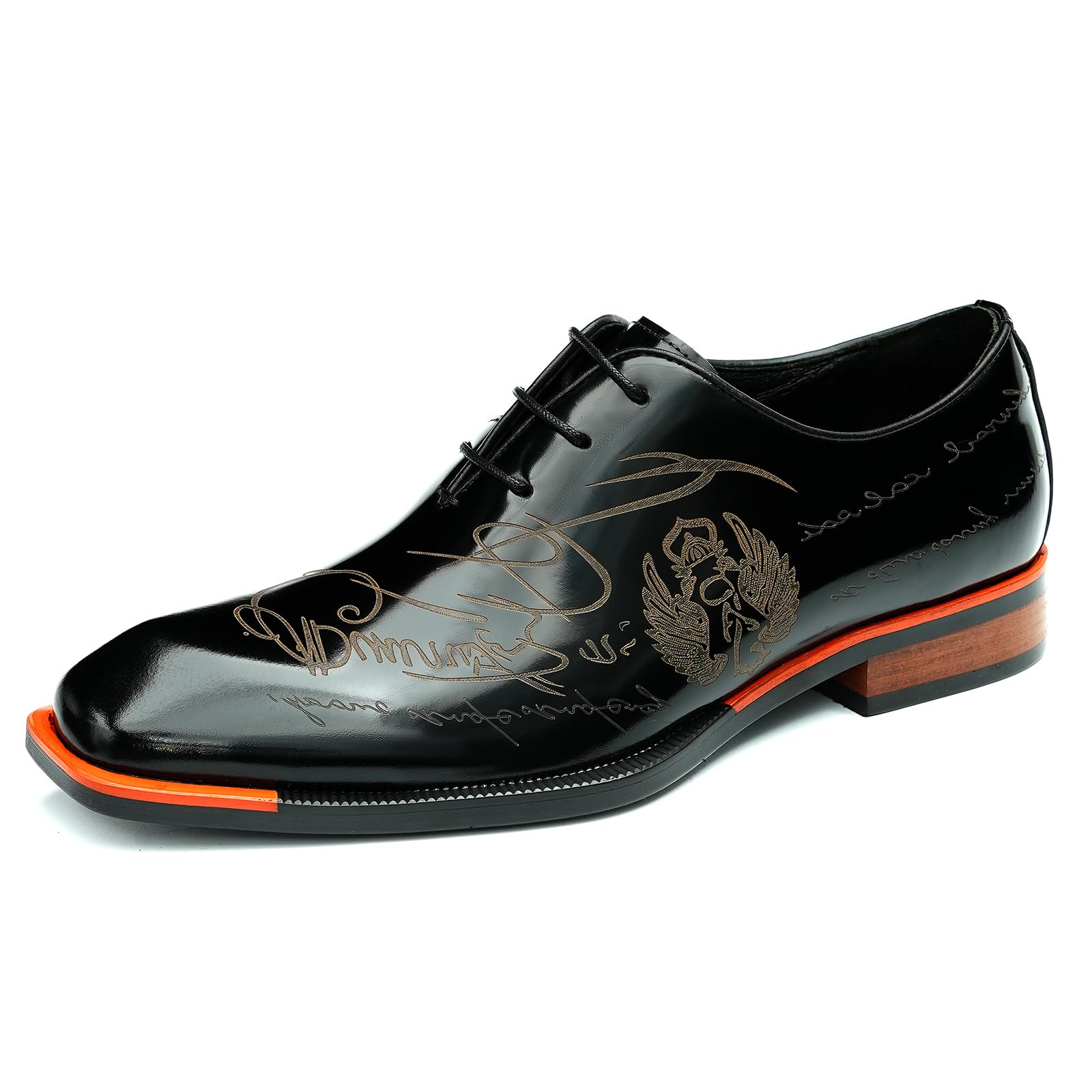 Genérico Oxfords Pulidos en Cuero Charol para Hombre Zapatos Formales Negocios Ciudad Zapatos de Vestir Bajos con Cordones
