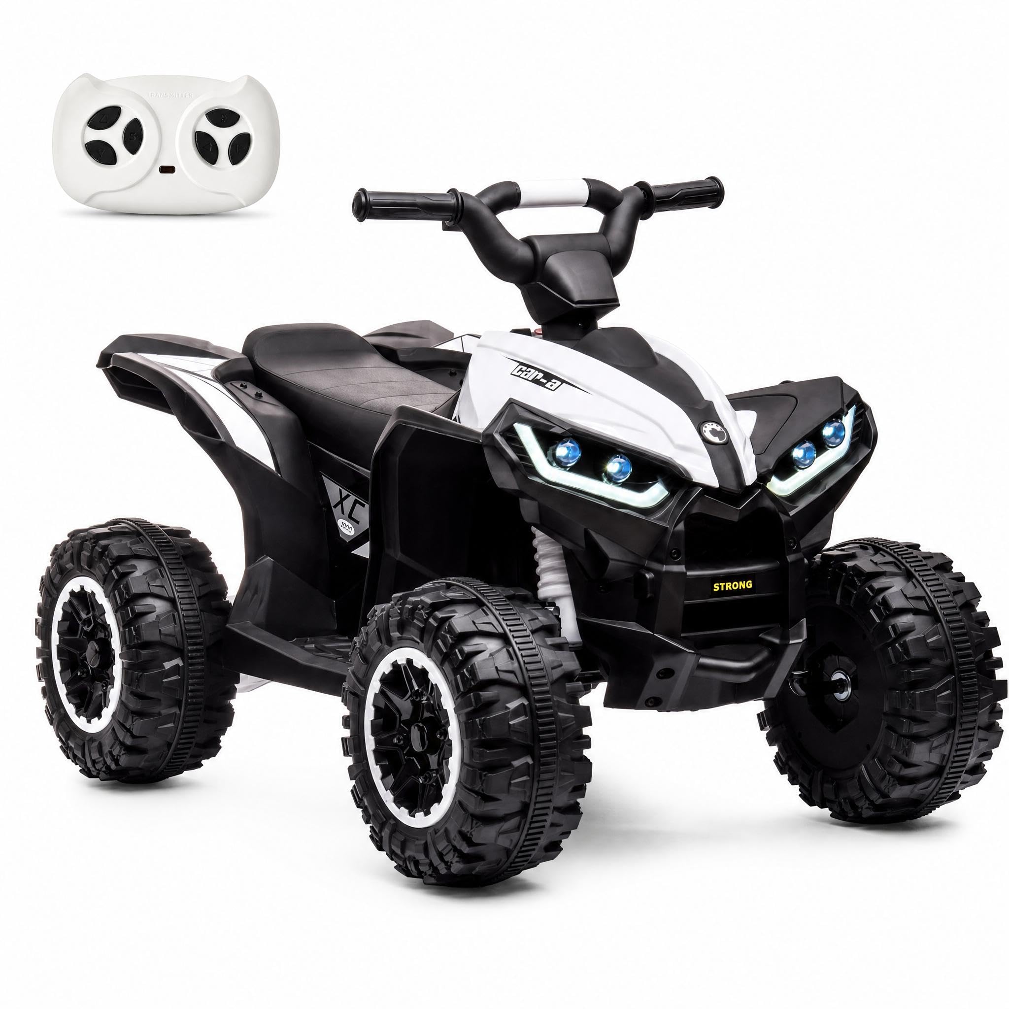 Garvee Quad Électrique Enfant 12V, Voiture Électrique pour Enfants avec LED Et Musique, 2 Vitesses 3-6 km/h, Klaxon, ATV pour Enfants 3+ Ans 83x 53x 56 cm