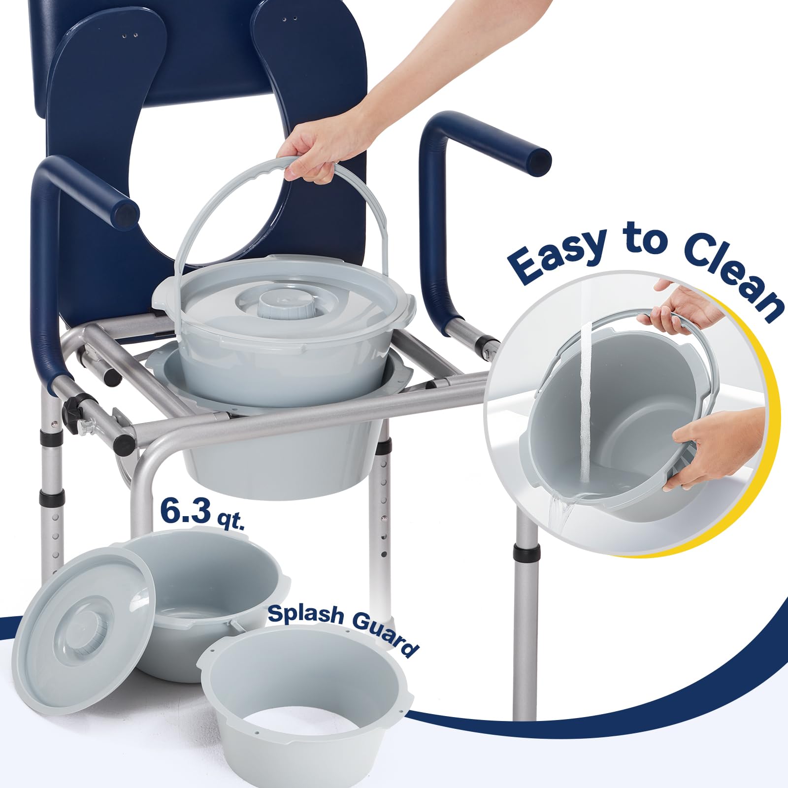 Portable Bedside Commode for Seniors - FREE SHIPPING -6