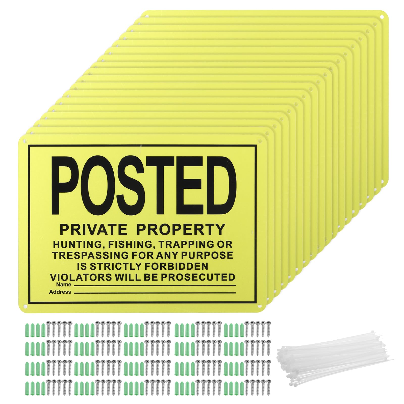 PATIKIL Lot De 20 10x7 Inch Panneaux Interdiction D'Accès En Aluminium