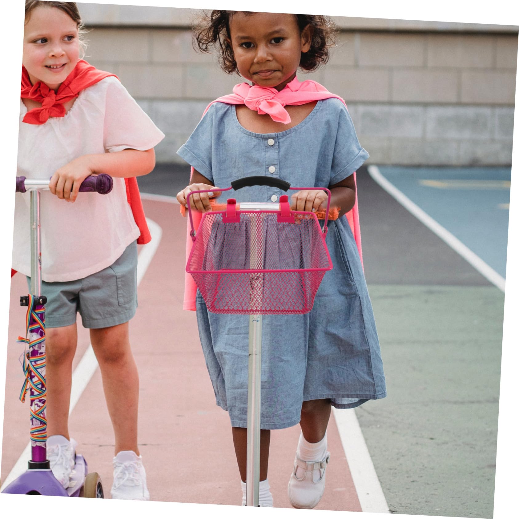 UPKOCH Panier en Métal Panier pour Scooter pour Enfants Pink