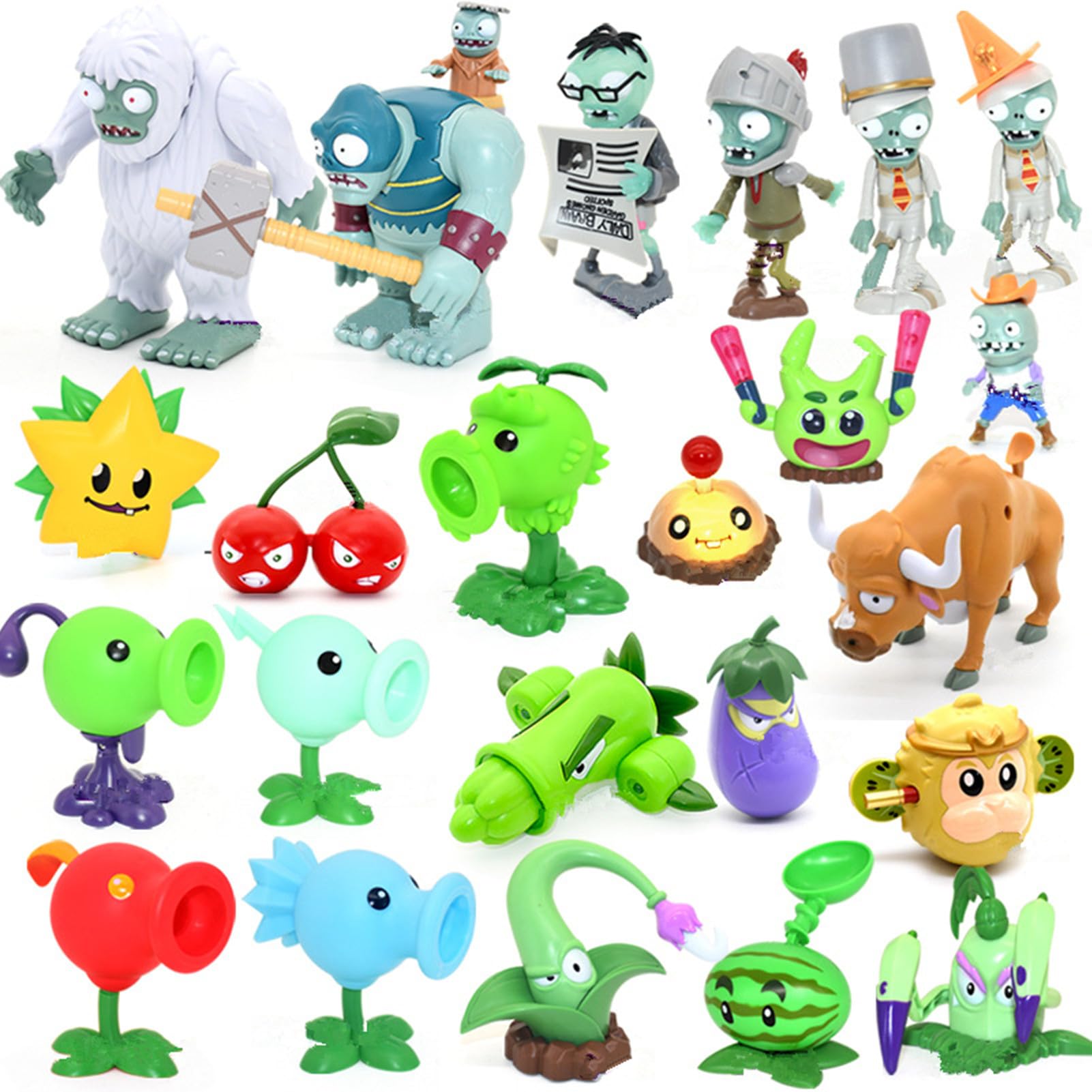 Amazon.com: JHESAO 24PCS Plants and Zombies Toys Action Figures