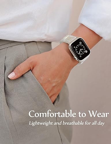 Miniatura 6 de JR.DM Correa de reloj elástica de resina para mujer, compatible con Apple Watch Band de 1.496 pulgadas, 1.575 pulgadas, 1.614 pulgadas, pulsera de