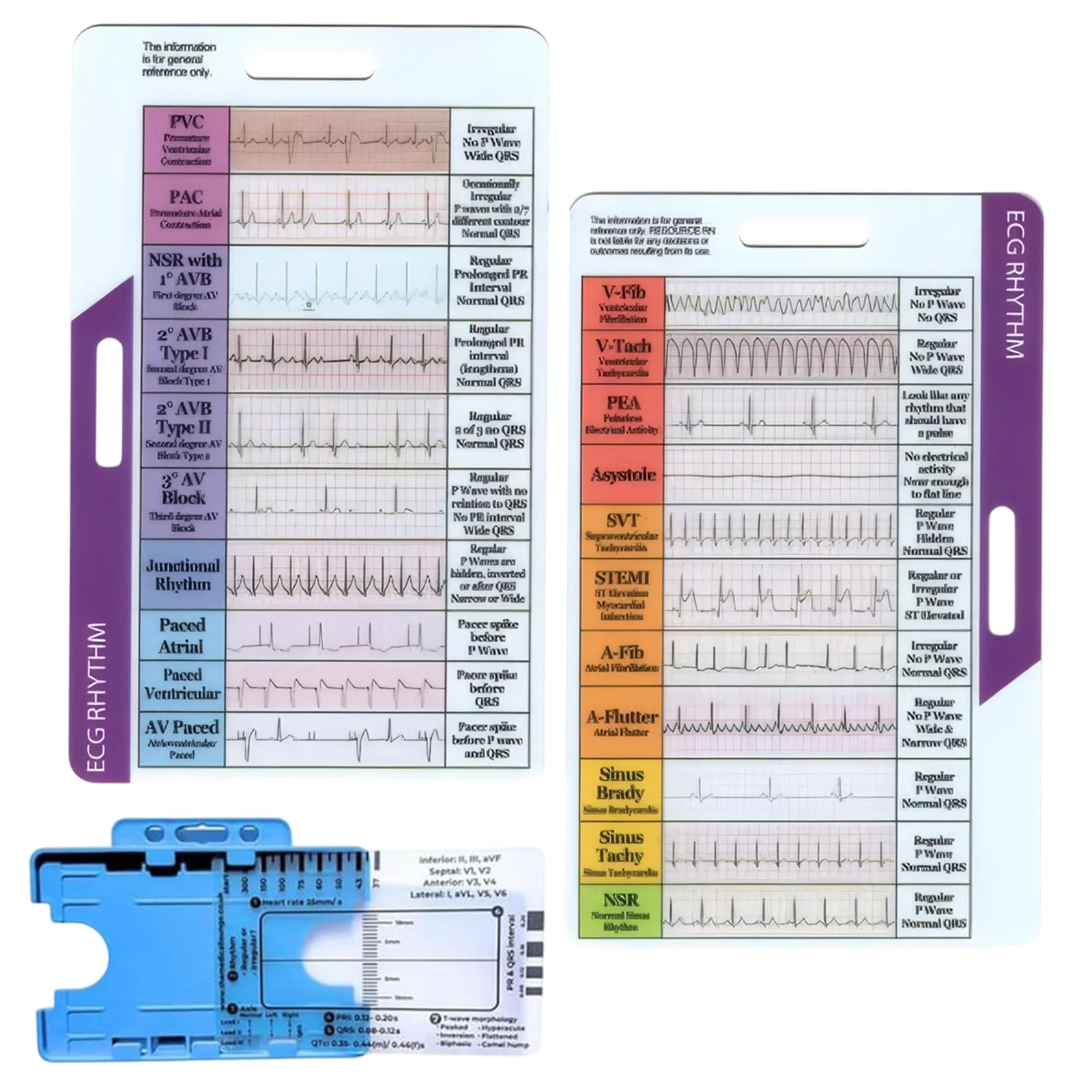 Ecg Ruler Card Ecg Ruler 7 Step, Transparent Ecg Pocket Card UK for ECG/EKG ...