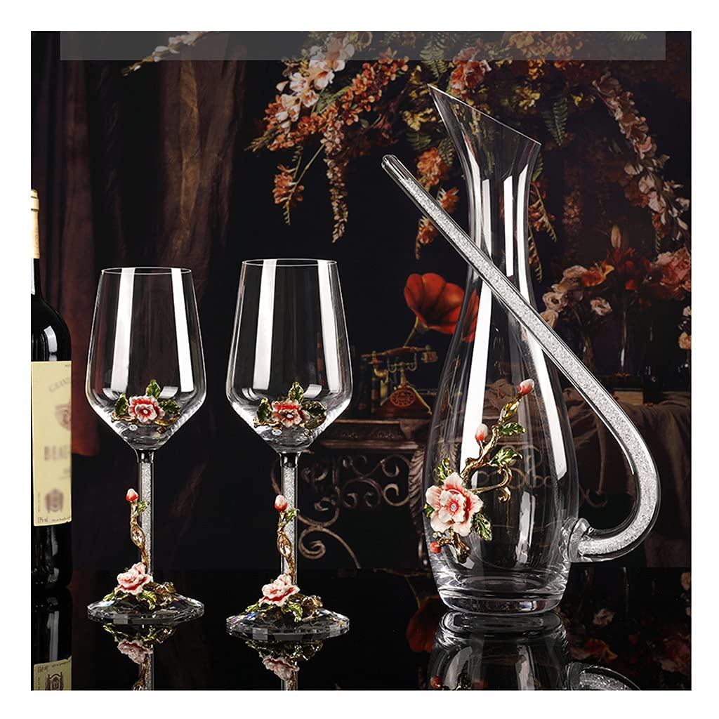 Decanter per vino Decanter creativo Cristallo smaltato Set di bicchieri da vino rosso senza piombo Decanter Versatore per vino domestico Utensili da vino per bar e ristoranti Decanter per whisky (Co