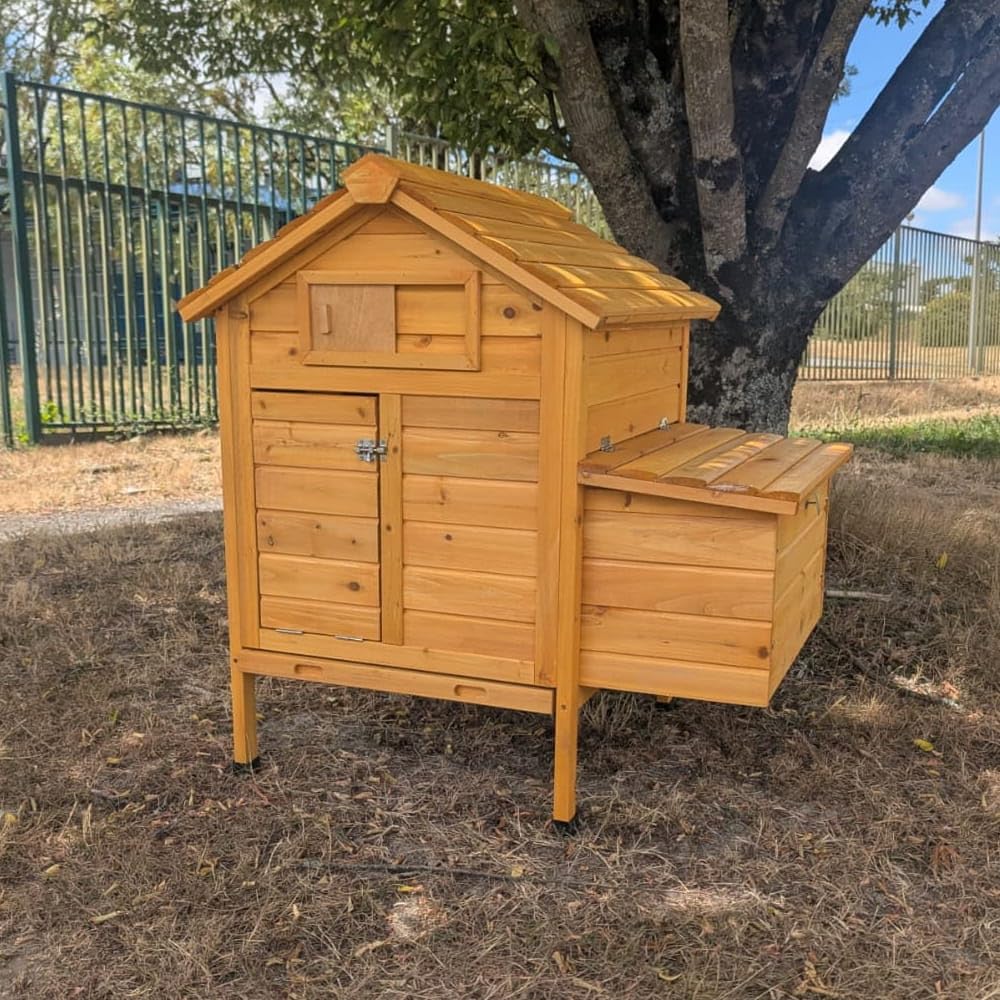 Animal Valley - Gallinero Cémani S - Madera - 80 x 70 x 93 cm - Talla S - Beige - para 2 gallinas