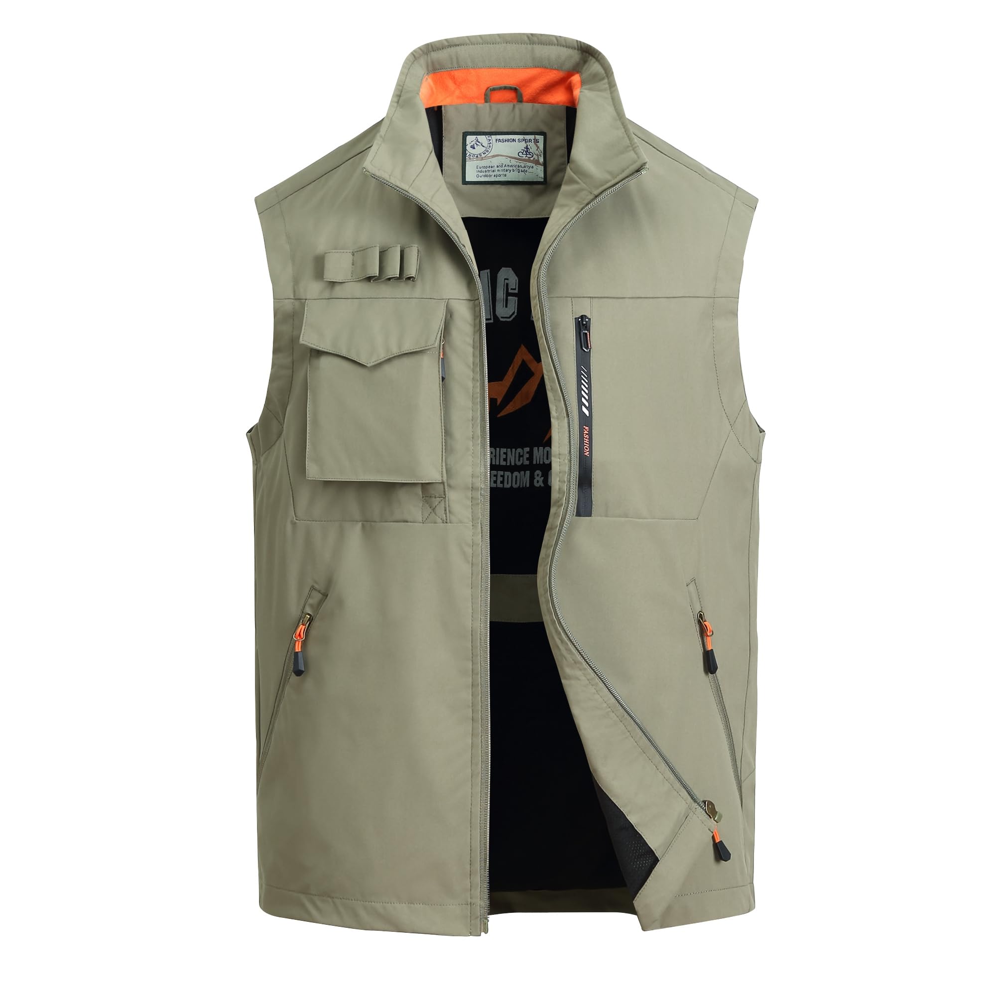 Homme Gilet de Pêche De Plein air Multi-Poches Gilet Léger Loisirs Gilets Campingà Séchage Rapide Gilet Photographie Sans Manches Veste De Sport