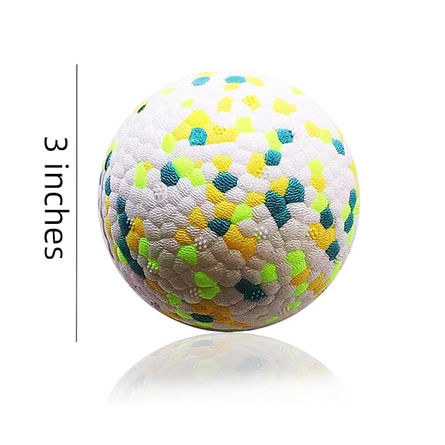 Foto 2 de 6 de YKKJ Bola de Perro，Pelota Perro Indestructible，para Capacitación y Jugar en Tierra o Agua.（Blanco + Naranja）