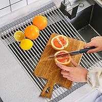 Vista 7 de SunCleanse Escurridor de platos enrollable, escurridor de platos sobre el fregadero, escurridor de platos de cocina, tapete plegable para fregadero