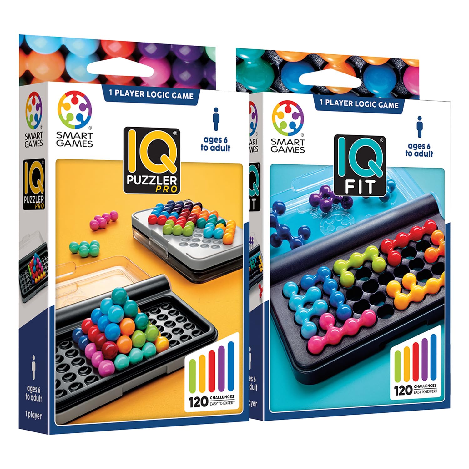 Ludilo Smart Games - Iq Puzzler Pro + Iq Fit | Dorosłe Puzzle I Puzzle Dzieci | Gry Planszowe Dla Dzieci 6 Lat | Gry Edukacyjne 6 Lat | Prezent dla dzieci 6 lat