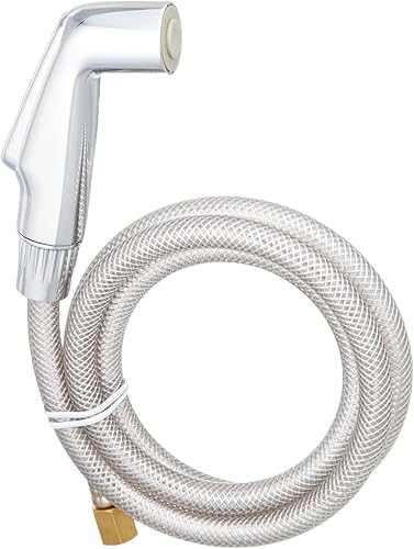 Miniatura 2 de EZ-FLO EZ-10125 - Grifo de cocina, dos manijas no metálicas, montaje en cubierta sin lavadora con rociador lateral, acabado cromado pulido, EZ-10125