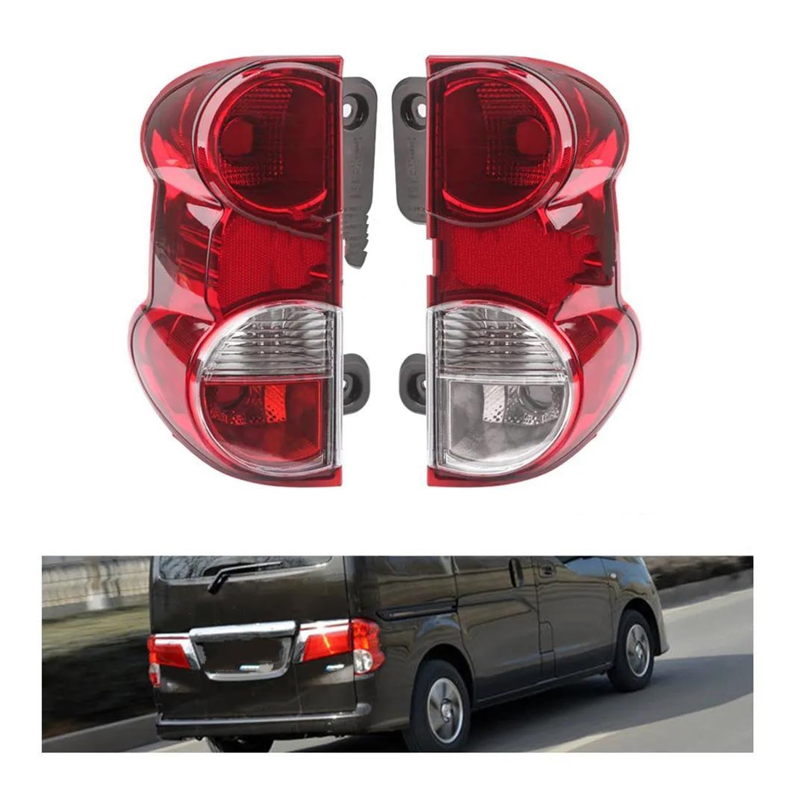 Luz Trasera para Nissan NV200 2009-2019 Luz Freno Luz Antiniebla Advertencia Cubierta Accesorios para Coche Luces Traseras Exteriores Reflector Parachoques Trasero(Bien)