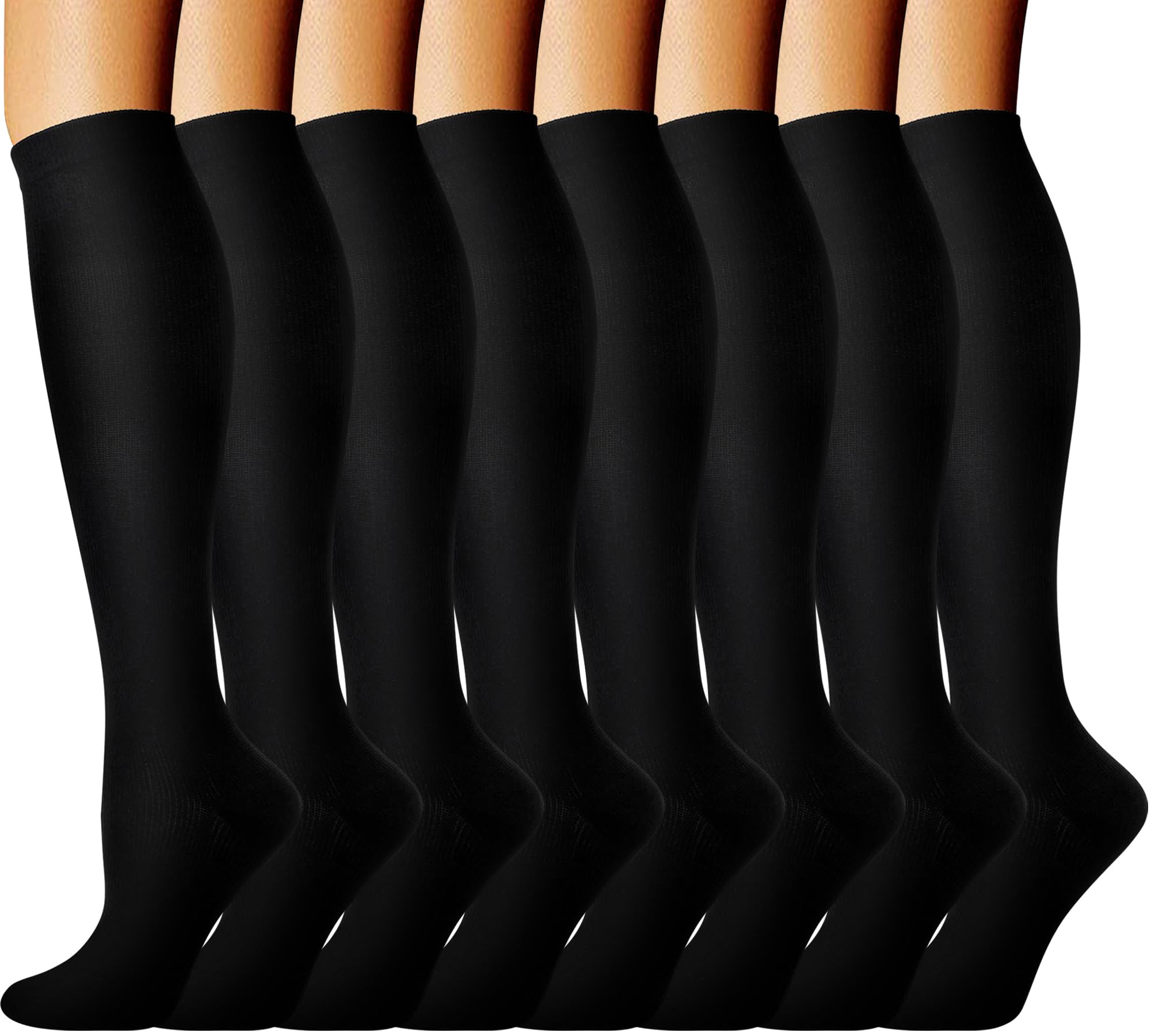 8 Pairs Compression Socks Men Women 20-30 mmHg Knee High Compression Stockings for Sports Nurse Travel-image-15