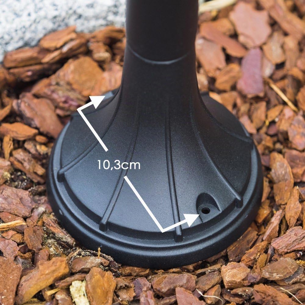 HOFSTEIN Außenleuchte Elgin, Außenstehleuchte in antikem Look aus Metall/Kunststoff in Schwarz-matt/Klar, Wegeleuchte 120 cm im Landhaus-Design für Garten, Außenbereich, Hof, Terrasse, E27, IP44