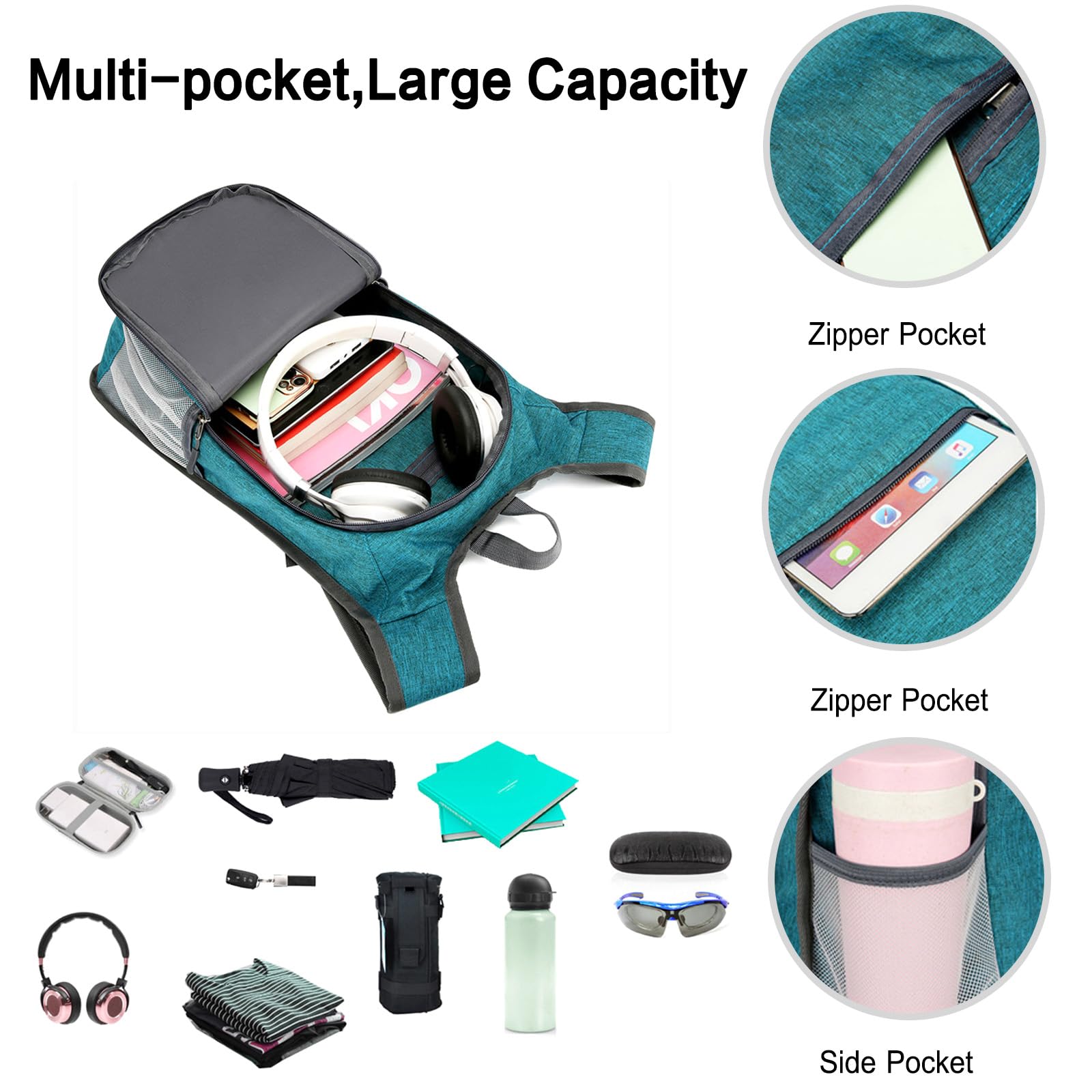 Zaino da Trekking Zaino Pieghevole Impermeabile 19L Leggero Zaino Hiking Backpack per Donna Uomo Campeggio Ciclismo Arrampicata Sport Rosso