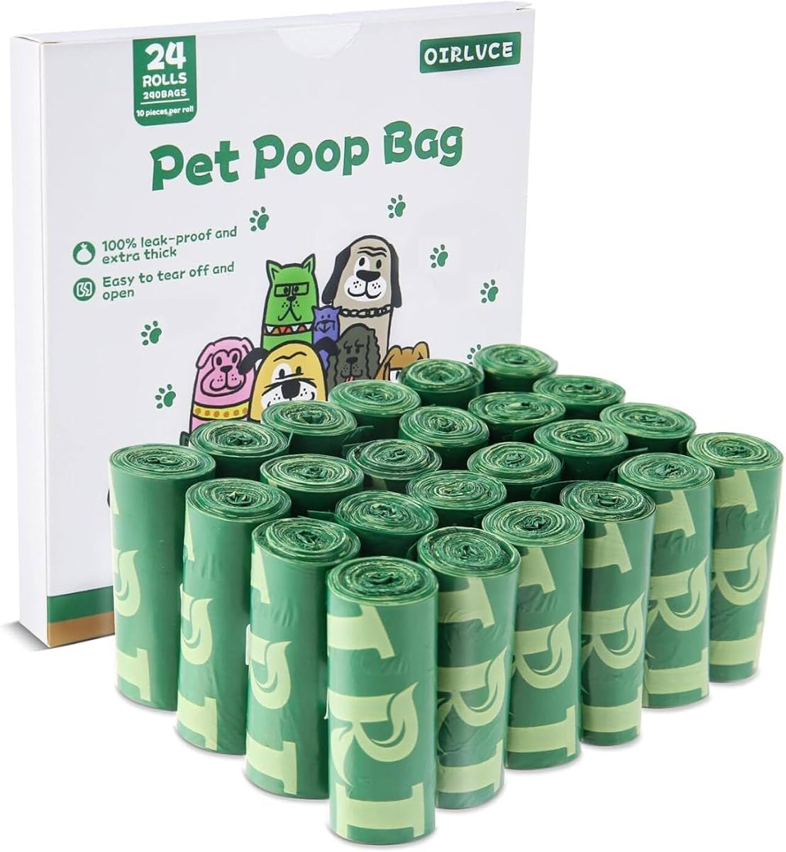 24Rolls 240 Dog Poop Bag, Thick Dog Poo Bags for Walks Lavender | Extra Thick, Leak-Proof Dog Poop Bags Mask Odors; Clear Easy-Tear Lines Ensure Smooth Dispensing for All Dog Sizes.